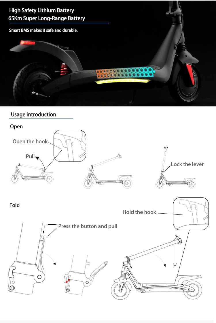 Wholesale Supplier 48V 21 Ah Electric Adult Scooter